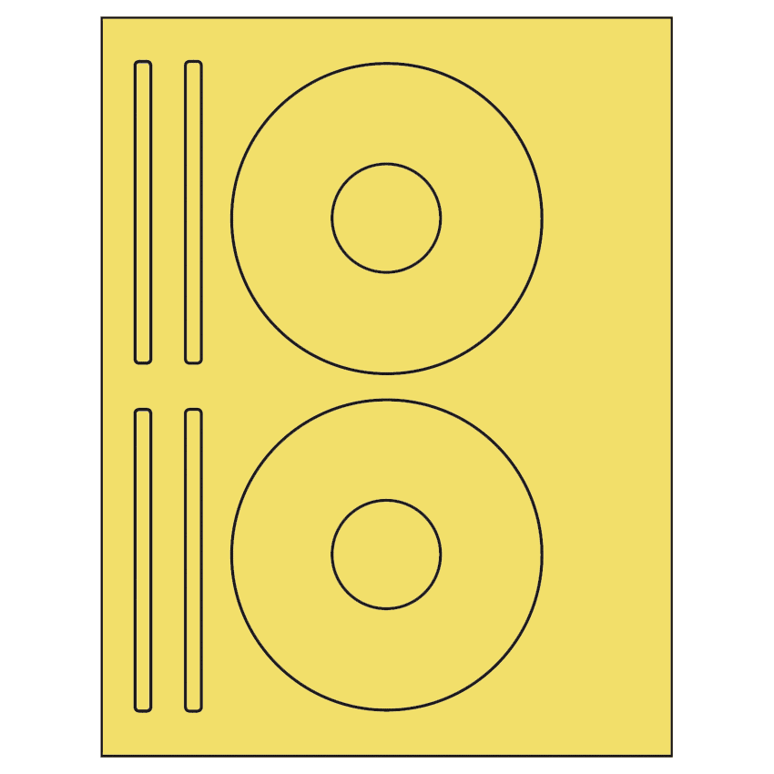 4.625" x 4.625" Pastel Yellow Sheet Labels