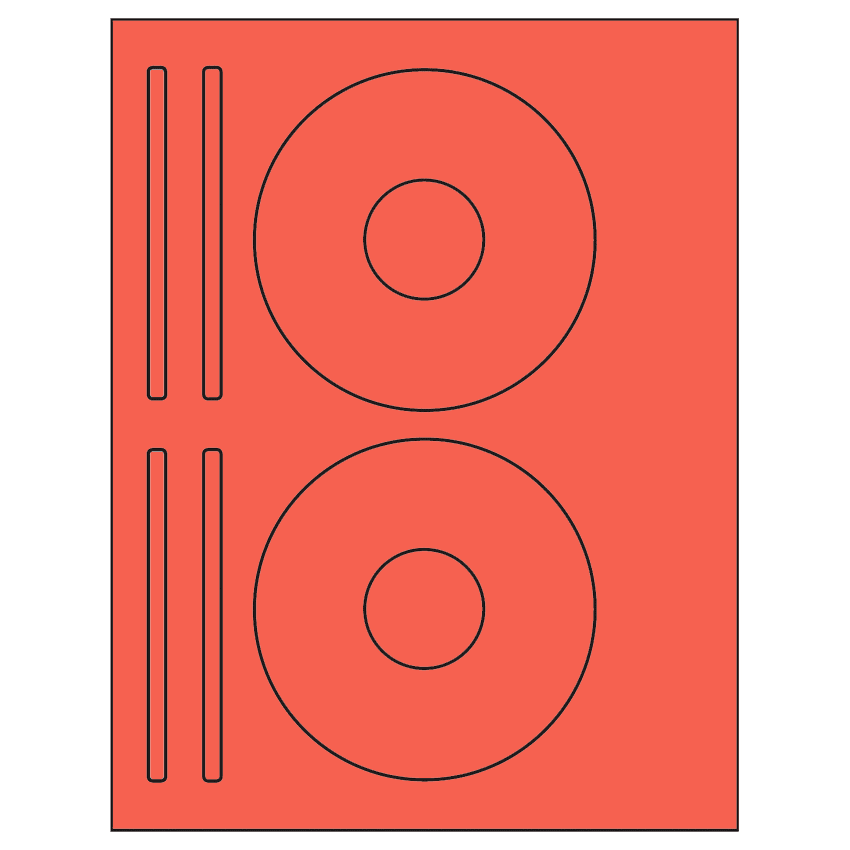 4.625" x 4.625" Red Sheet Labels