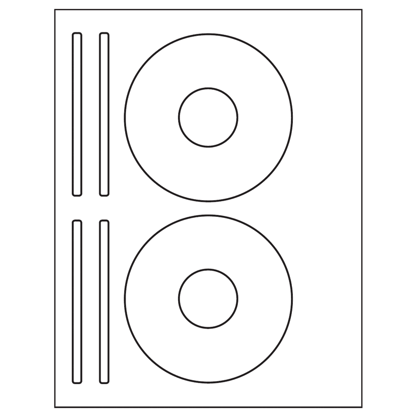 4.625" x 4.625" White Vinyl Drum Sheet Labels