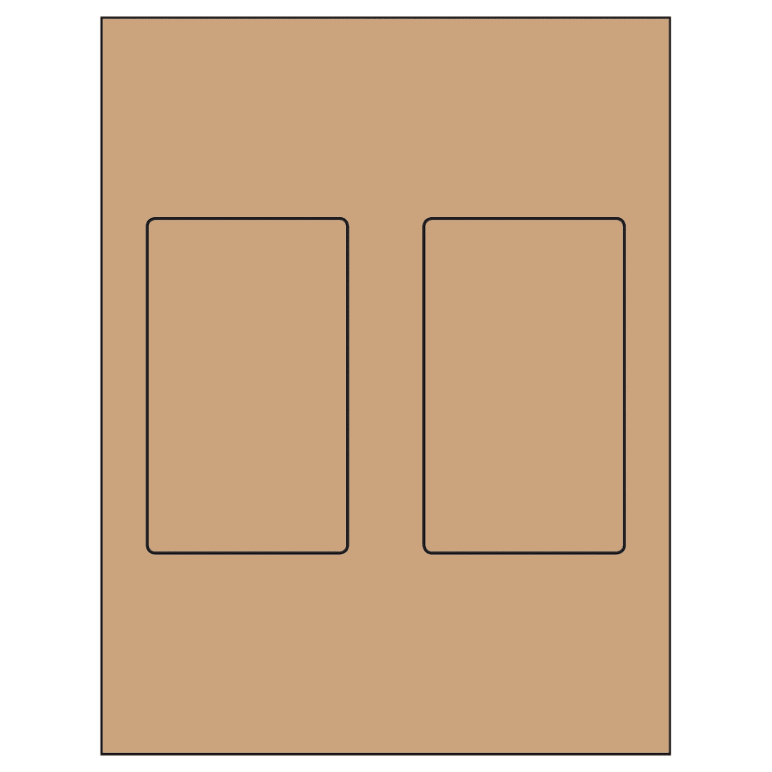 3" x 5" Brown Kraft Rectangular Sheet Labels