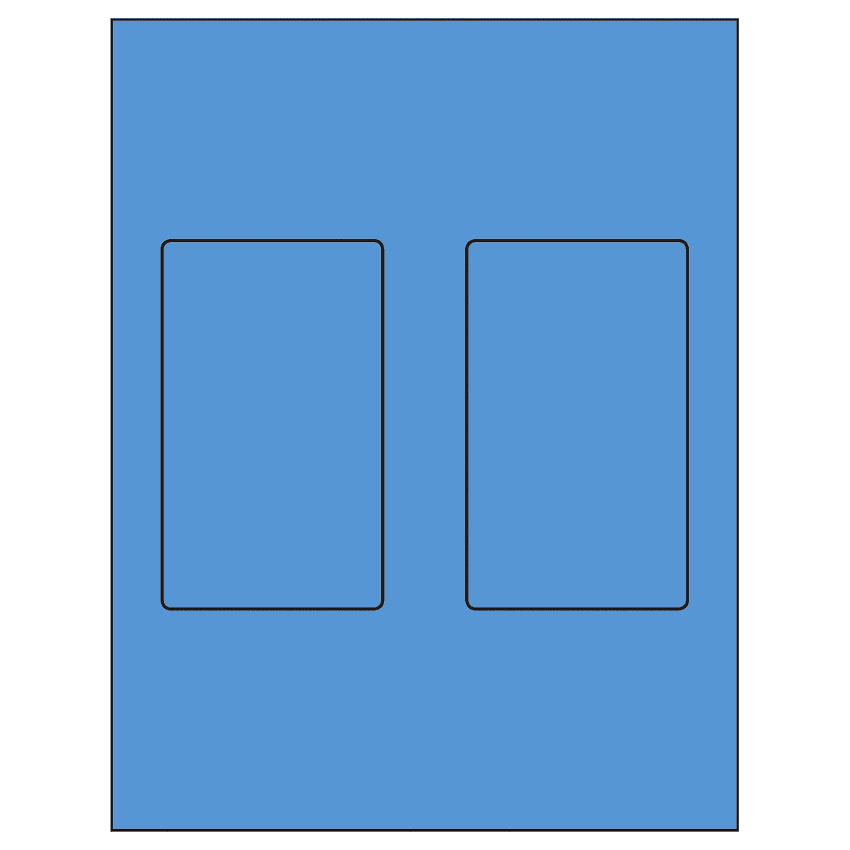 3" x 5" Fluorescent Blue Rectangular Sheet Labels