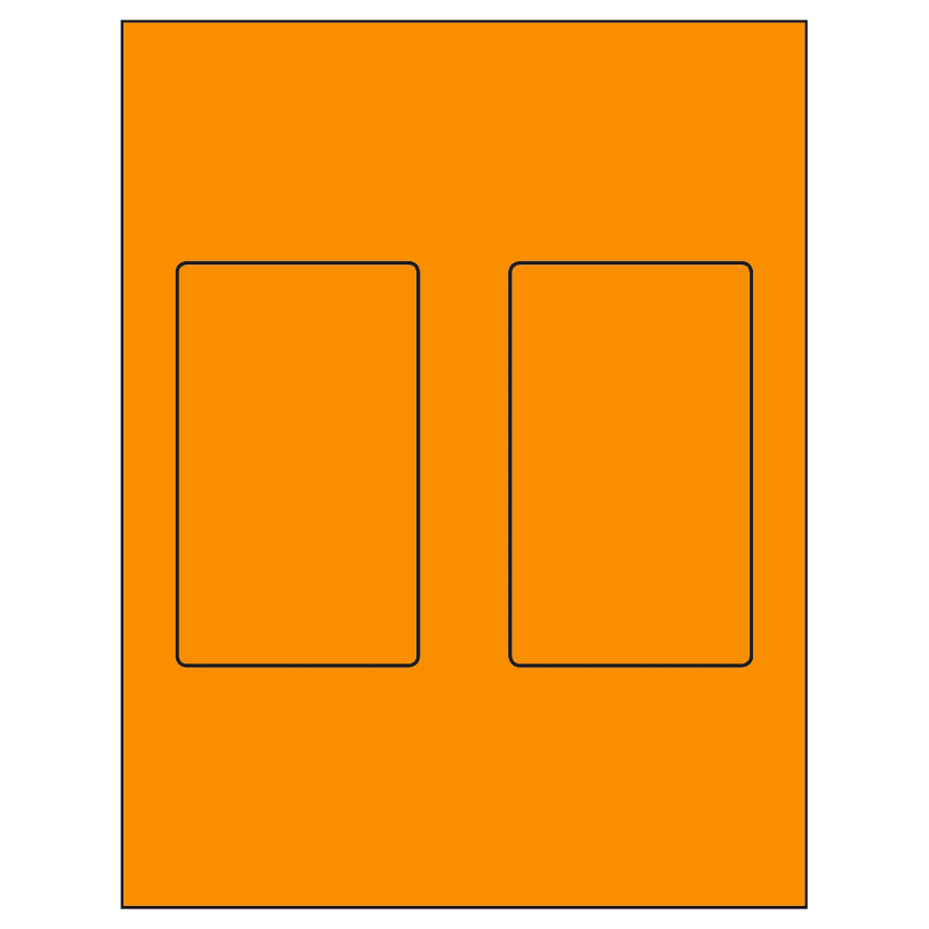3" x 5" Fluorescent Orange Rectangular Sheet Labels