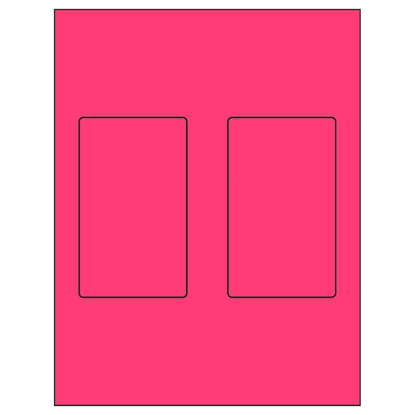 3" x 5" Fluorescent Pink Rectangular Sheet Labels