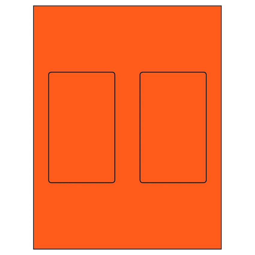 3" x 5" Fluorescent Red Rectangular Sheet Labels