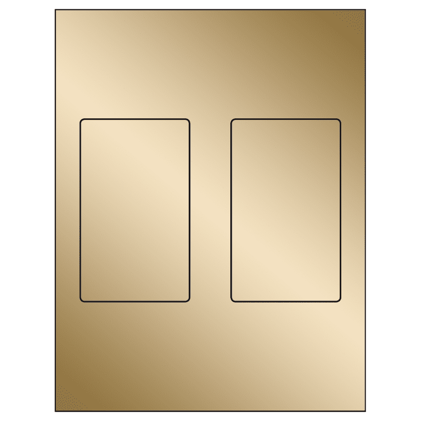 3" x 5" Gold Foil Rectangular Sheet Labels