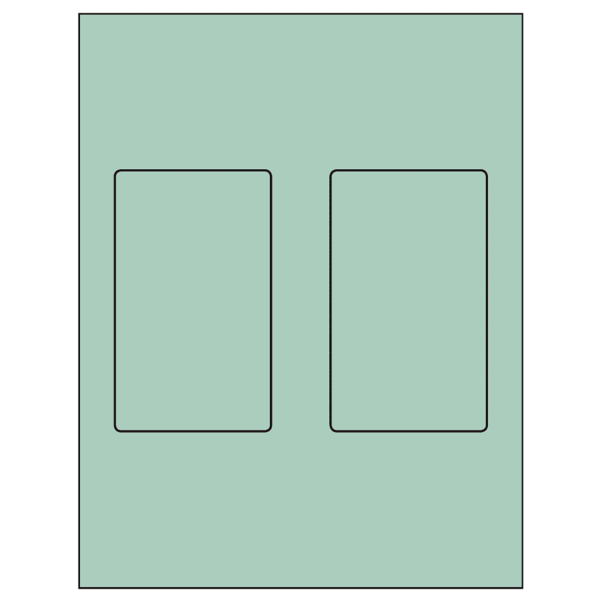 3" x 5" Pastel Green Rectangular Sheet Labels