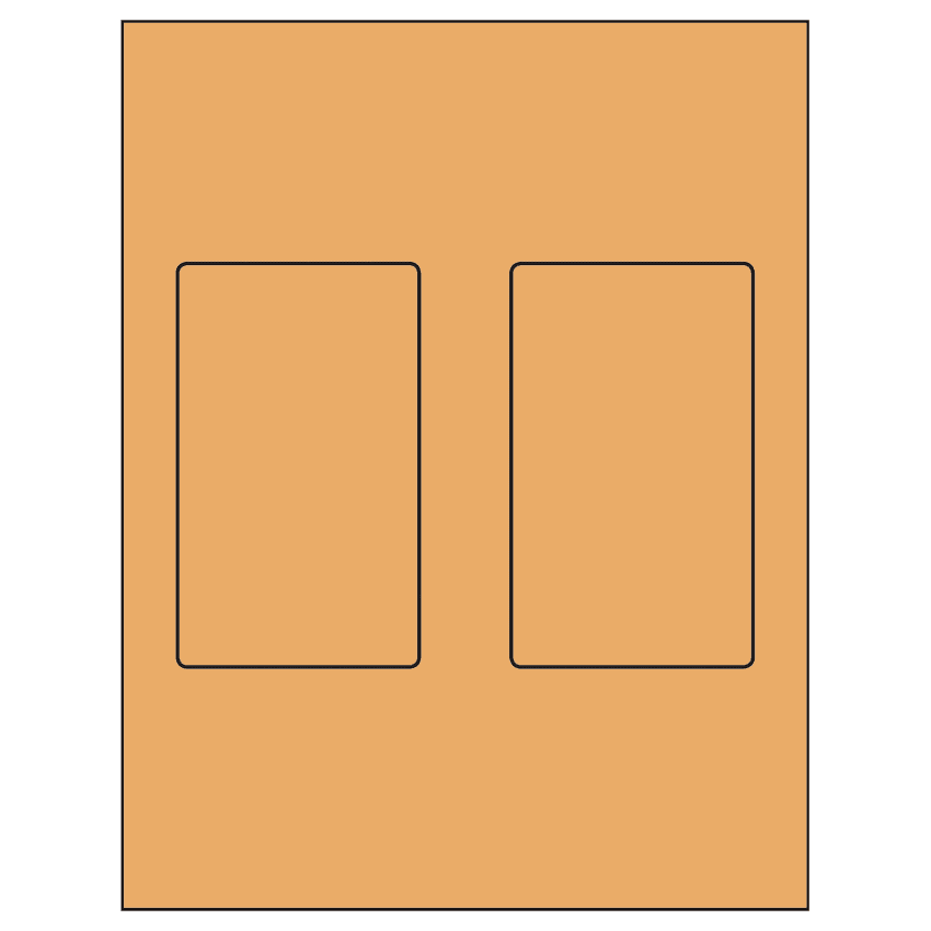 3" x 5" Pastel Orange Rectangular Sheet Labels