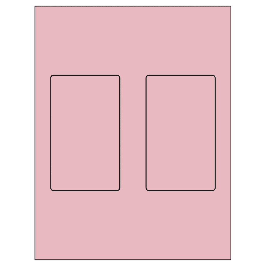 3" x 5" Pastel Pink Rectangular Sheet Labels