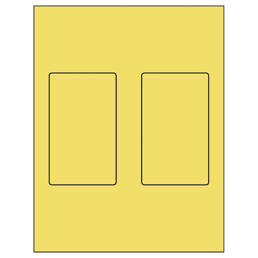 3" x 5" Pastel Yellow Rectangular Sheet Labels