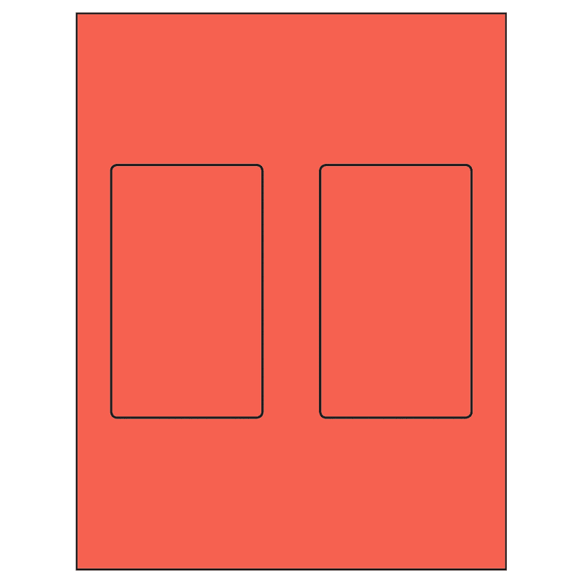 3" x 5" Red Rectangular Sheet Labels