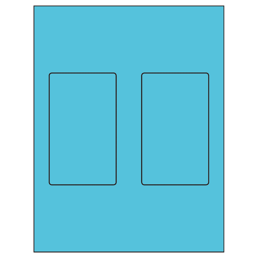 3" x 5" Turquoise Rectangular Sheet Labels