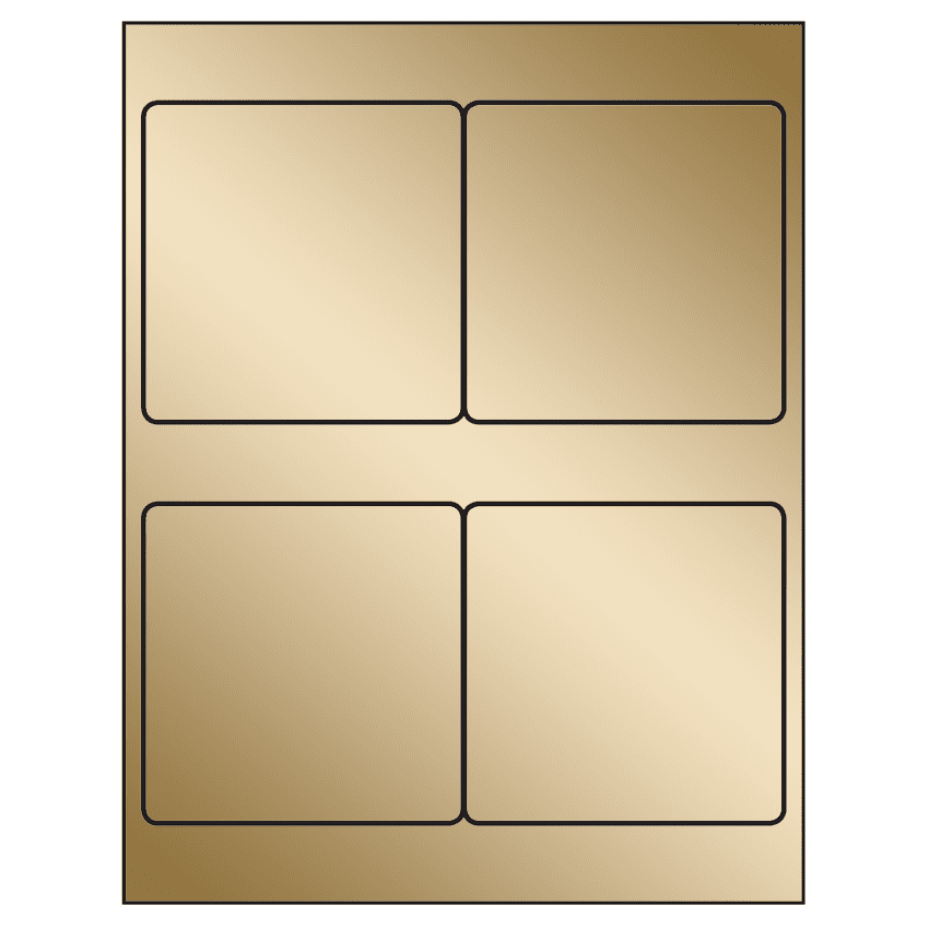 4" x 4" Gold Foil Square Sheet Labels