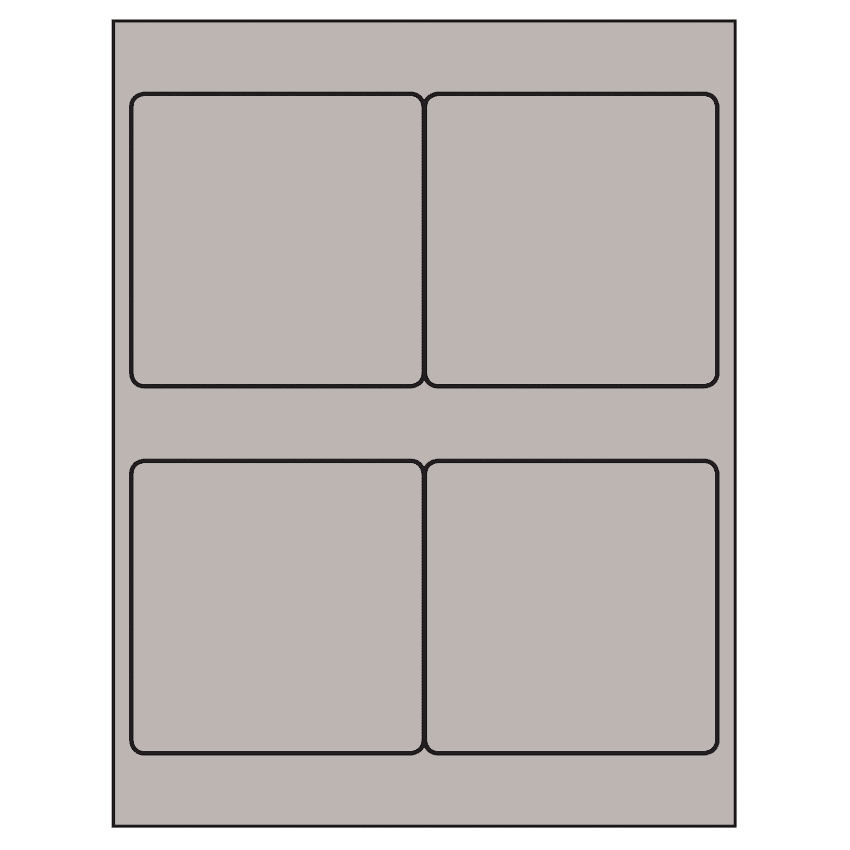 4" x 4" Gray Square Sheet Labels