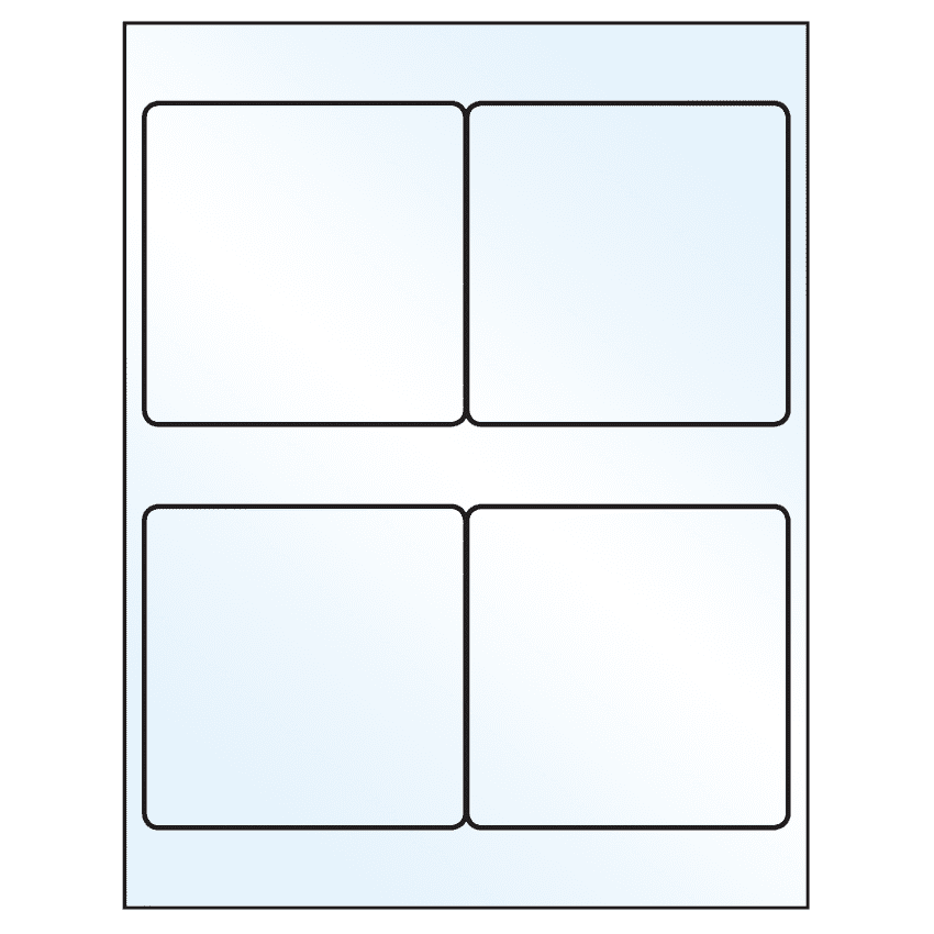 4" x 4" White Mid Gloss Square Sheet Labels