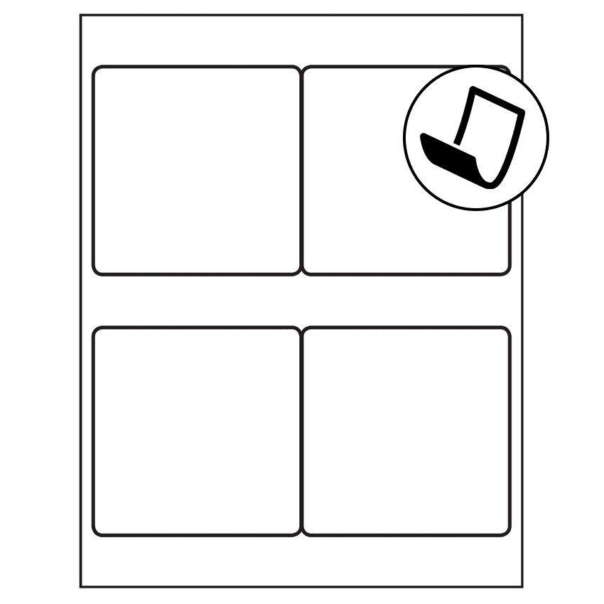 4" x 4" Blockout Square Sheet Labels