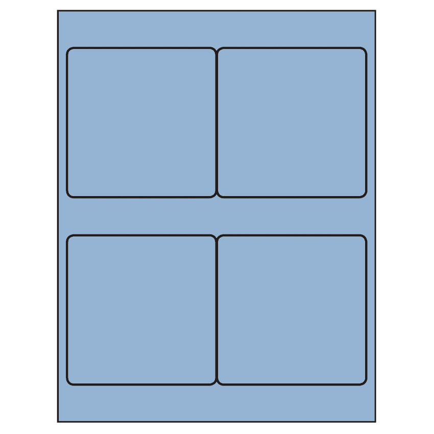 4" x 4" Pastel Blue Square Sheet Labels
