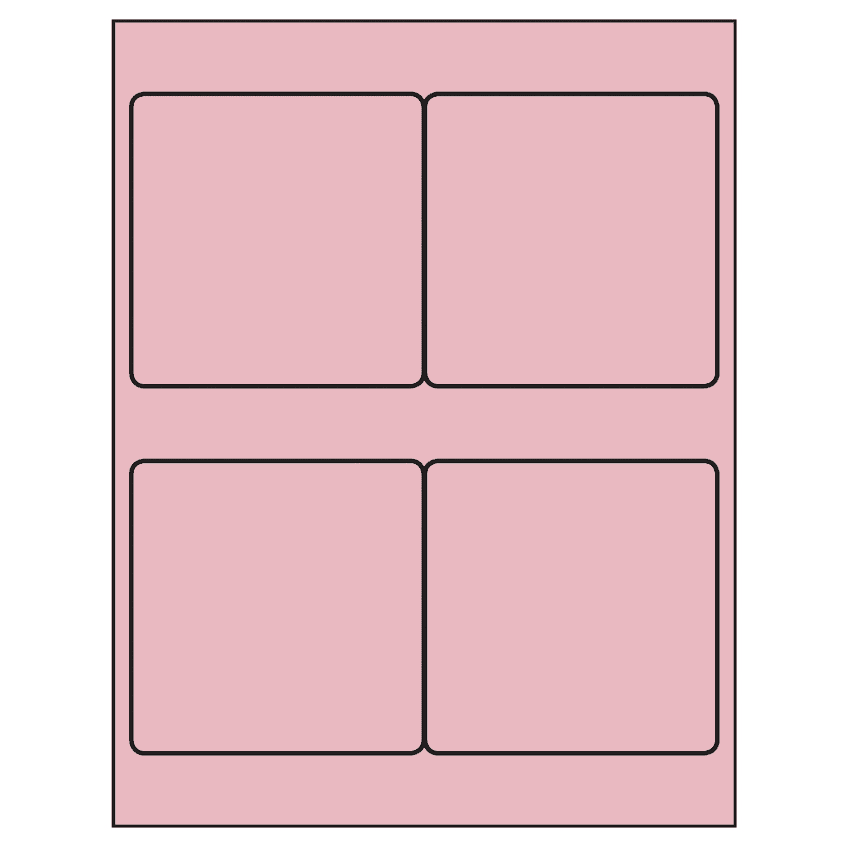 4" x 4" Pastel Pink Square Sheet Labels
