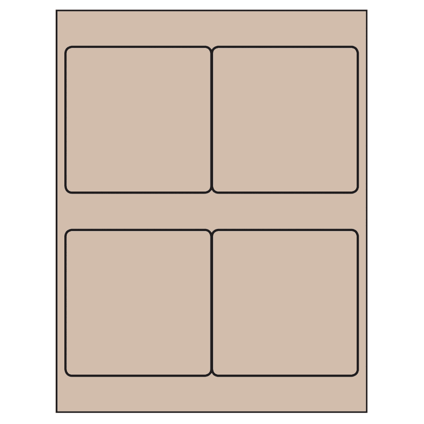 4" x 4" Pastel Tan Square Sheet Labels