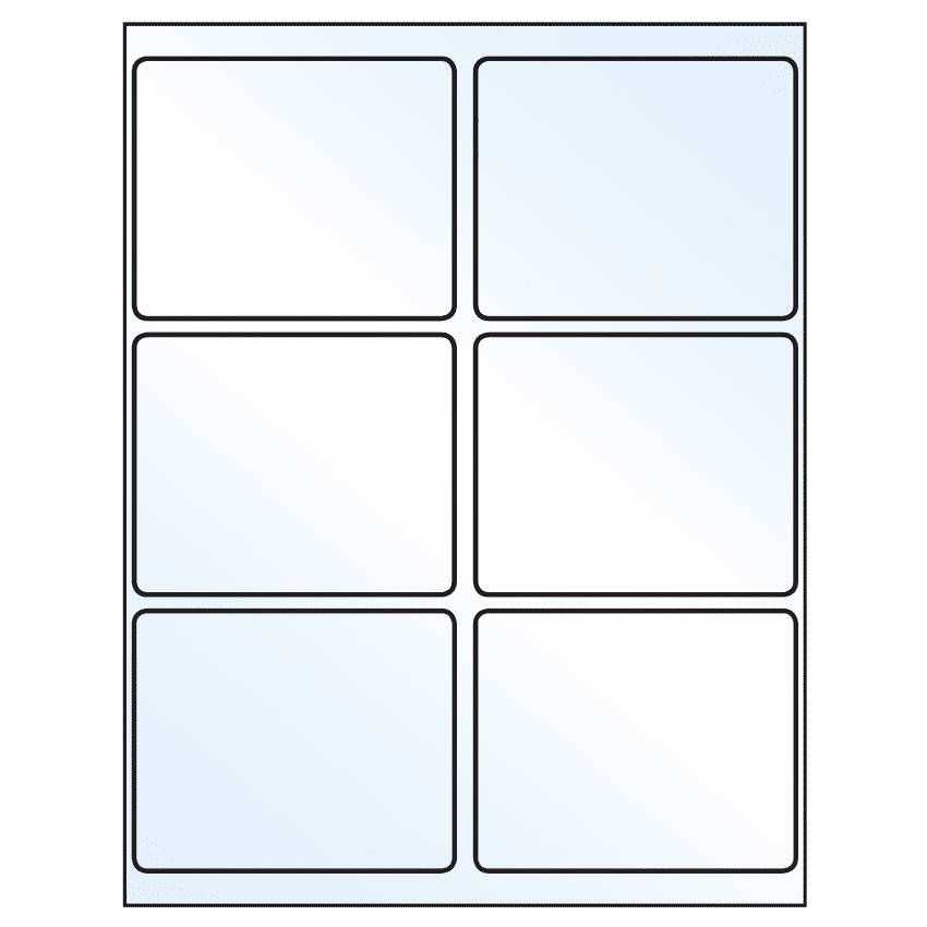 4" x 3.25" Crystal Clear Rectangular Sheet Labels