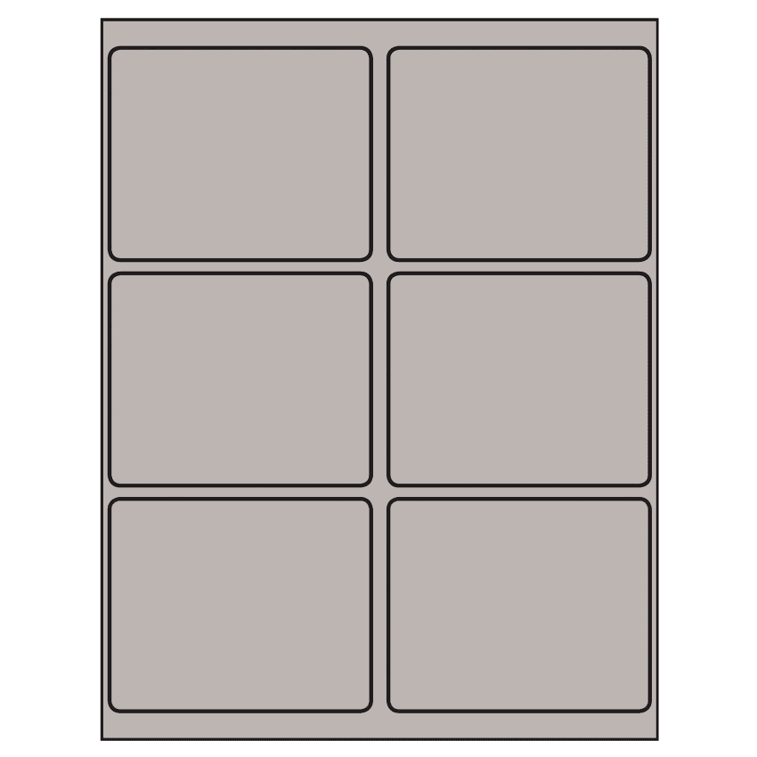 4" x 3.25" Gray Rectangular Sheet Labels
