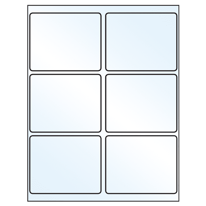 4" x 3.25" White Mid Gloss Rectangular Sheet Labels