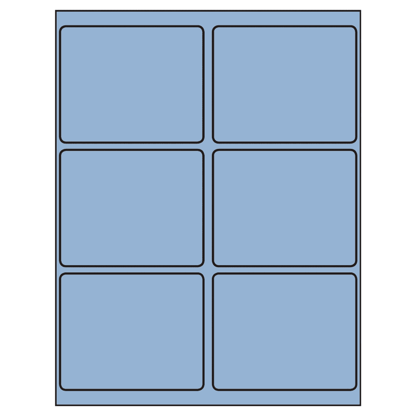 4" x 3.25" Pastel Blue Rectangular Sheet Labels