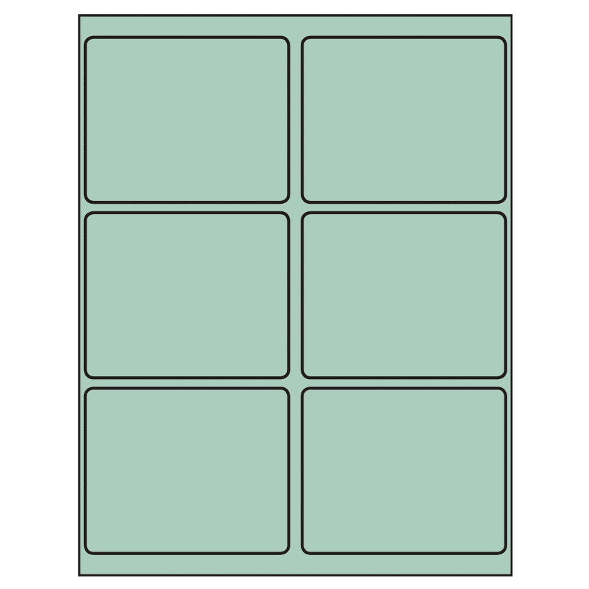 4" x 3.25" Pastel Green Rectangular Sheet Labels