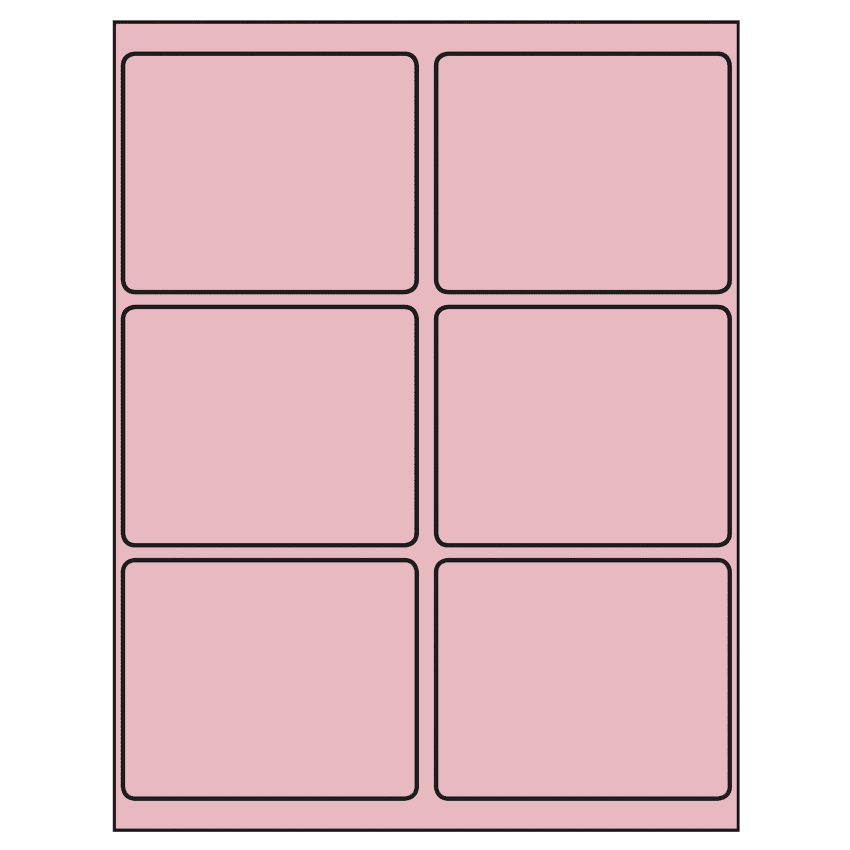 4" x 3.25" Pastel Pink Rectangular Sheet Labels