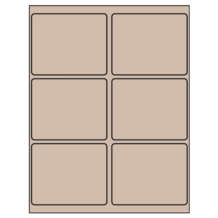 4" x 3.25" Pastel Tan Rectangular Sheet Labels