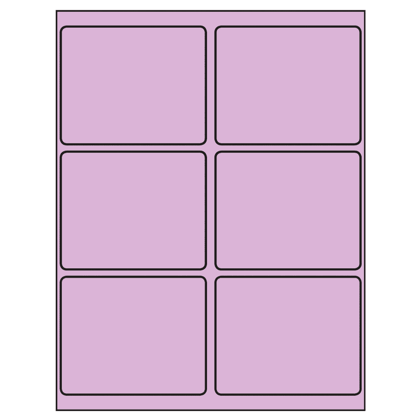 4" x 3.25" Pastel Purple Rectangular Sheet Labels