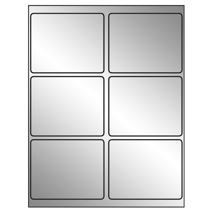 4" x 3.25" Silver Foil Rectangular Sheet Labels