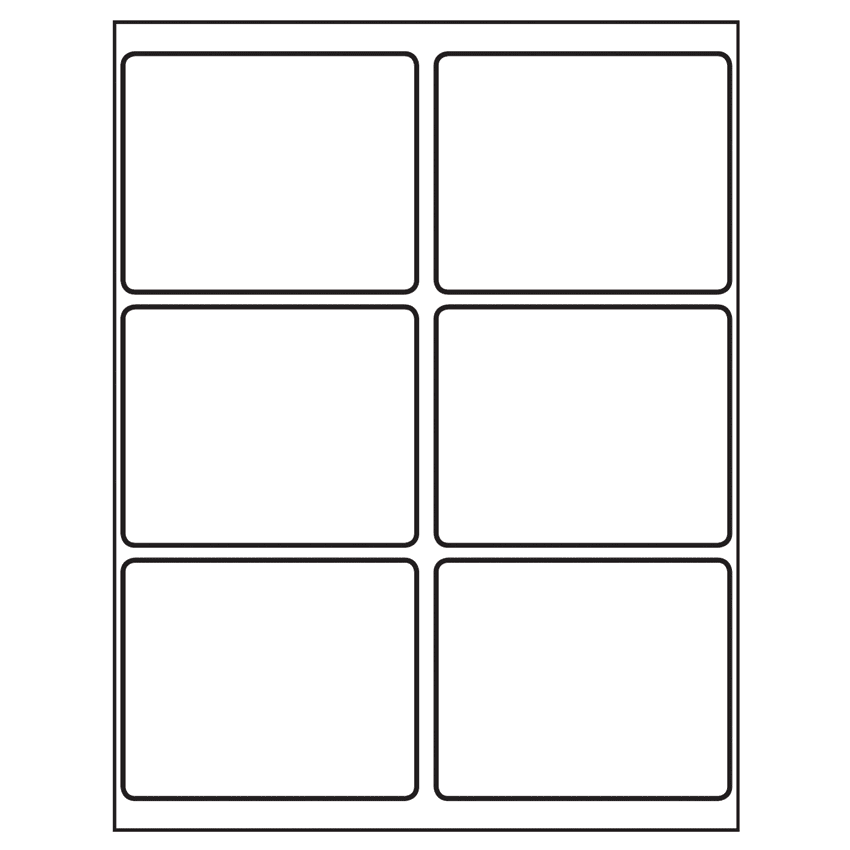 4" x 3.25" White Vinyl Drum Rectangular Sheet Labels