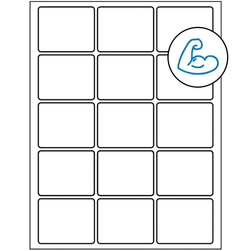 2.5" x 2" White Rectangular Sheet Labels - Ultra Aggressive Adhesive