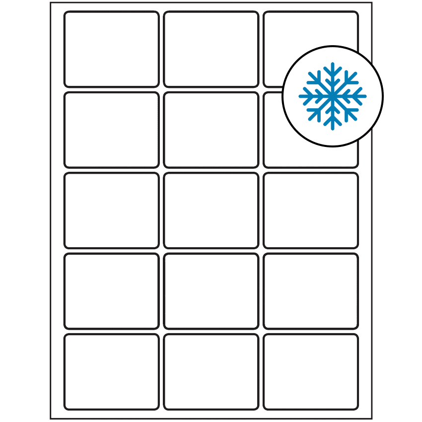 2.5" x 2" White Rectangular Sheet Labels - Freezer Grade Adhesive