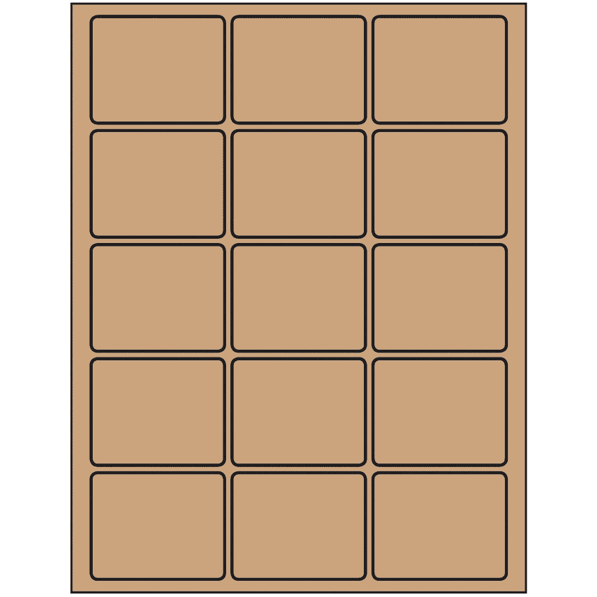 2.5" x 2" Brown Kraft Rectangular Sheet Labels