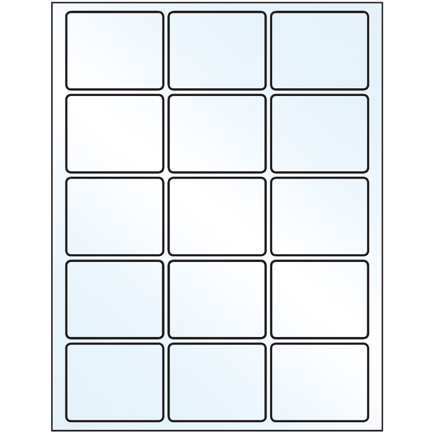 2.5" x 2" Crystal Clear Rectangular Sheet Labels