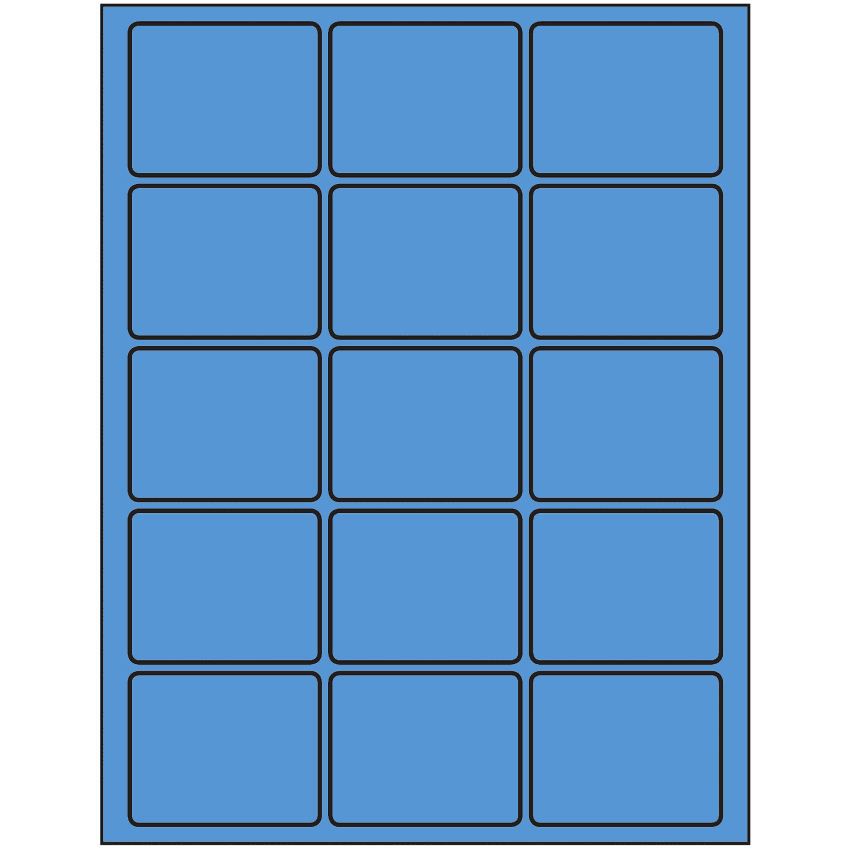 2.5" x 2" Fluorescent Blue Rectangular Sheet Labels
