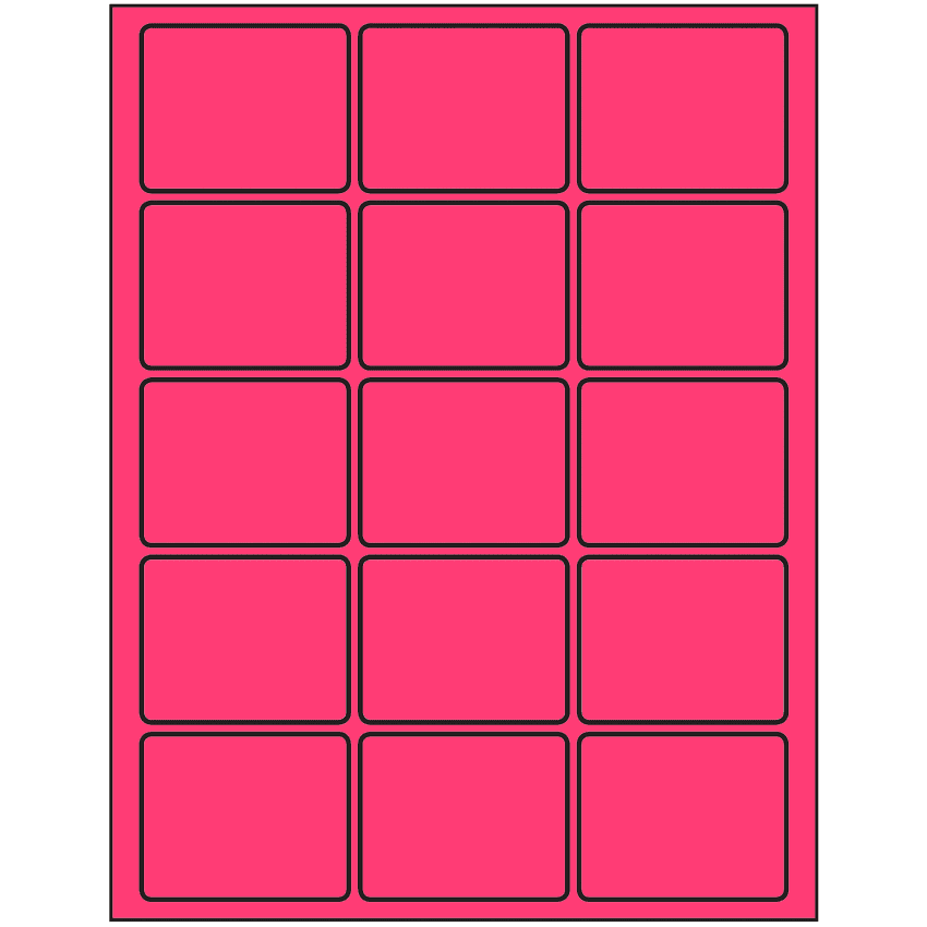 2.5" x 2" Fluorescent Pink Rectangular Sheet Labels