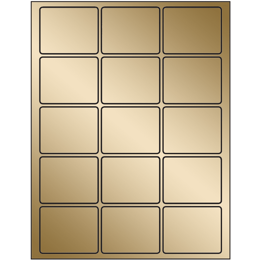 2.5" x 2" Gold Foil Rectangular Sheet Labels