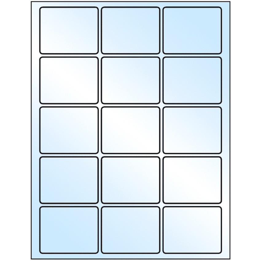 2.5" x 2" White Premium High Gloss Rectangular Sheet Labels