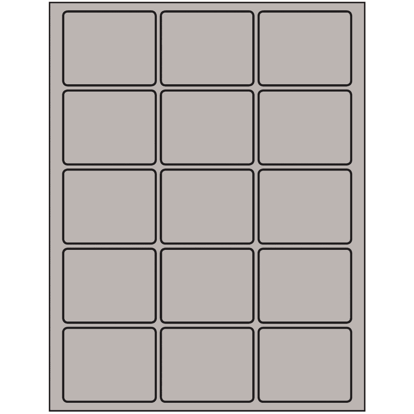 2.5" x 2" Gray Rectangular Sheet Labels