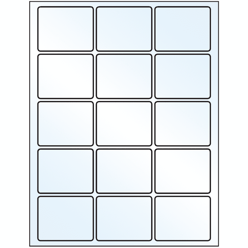 2.5" x 2" White Mid Gloss Rectangular Sheet Labels
