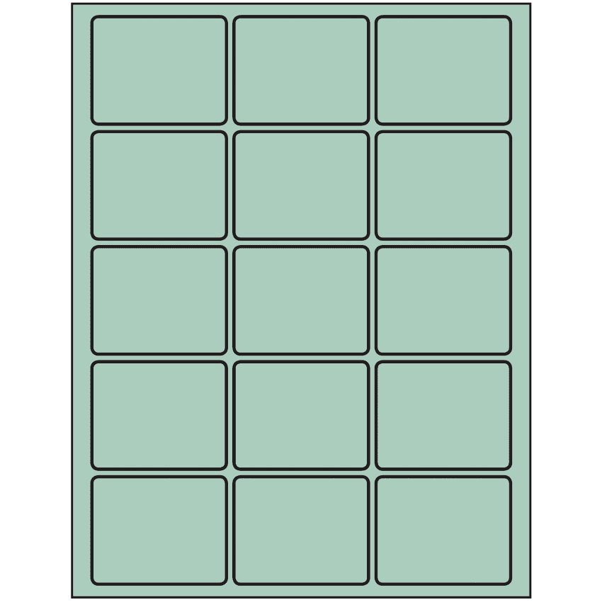 2.5" x 2" Pastel Green Rectangular Sheet Labels