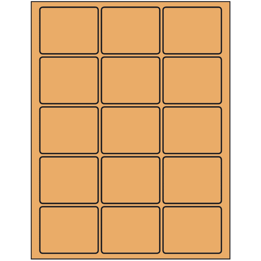 2.5" x 2" Pastel Orange Rectangular Sheet Labels