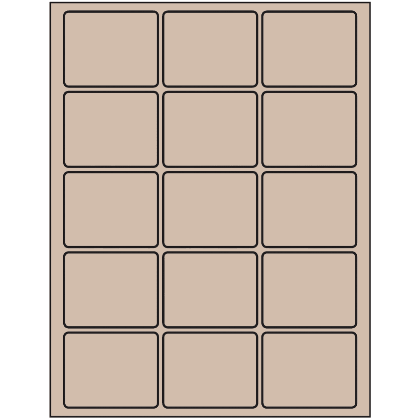 2.5" x 2" Pastel Tan Rectangular Sheet Labels