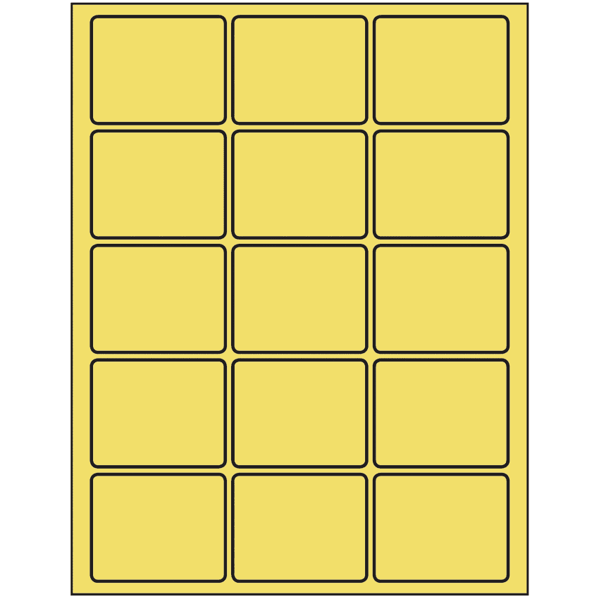 2.5" x 2" Pastel Yellow Rectangular Sheet Labels