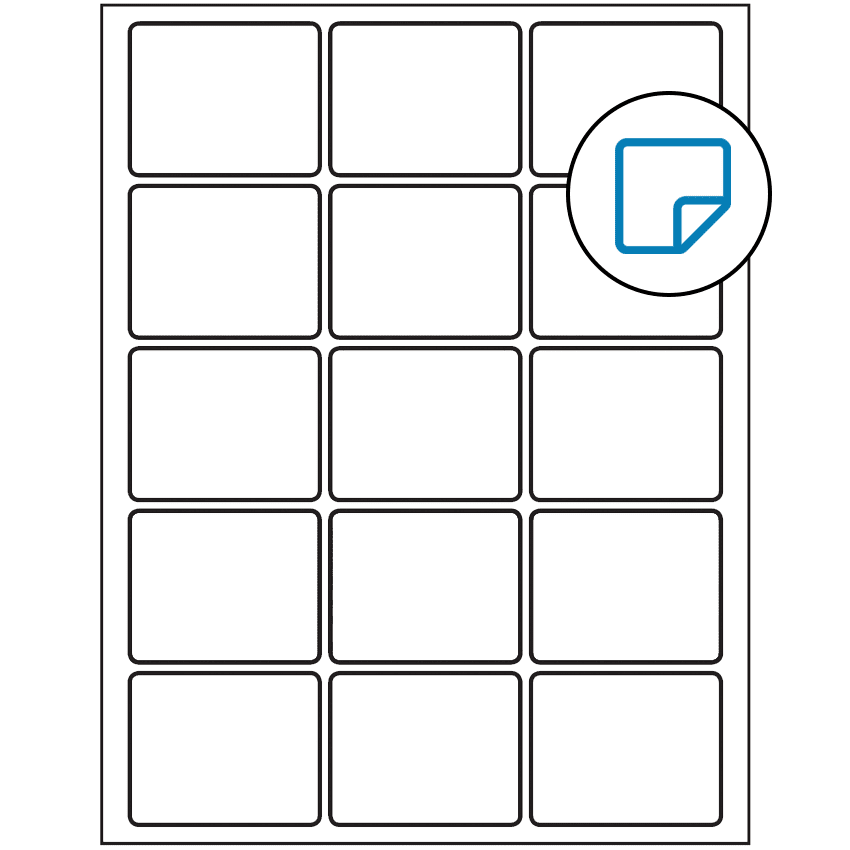 2.5" x 2" White Rectangular Sheet Labels - Removable Adhesive