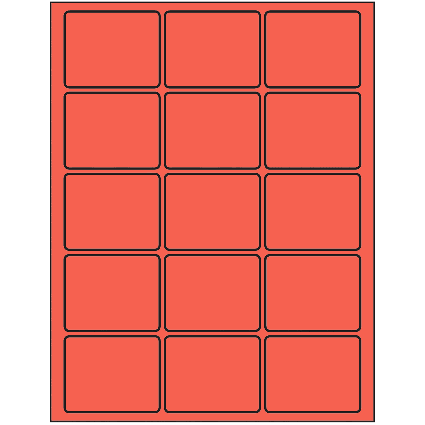 2.5" x 2" Red Rectangular Sheet Labels