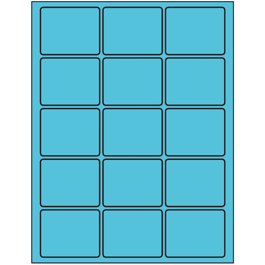 2.5" x 2" Turquoise Rectangular Sheet Labels