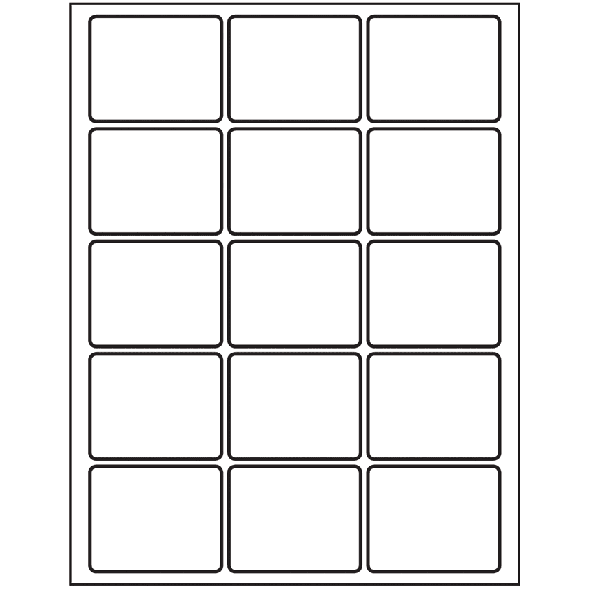 2.5" x 2" White Rectangular Sheet Labels